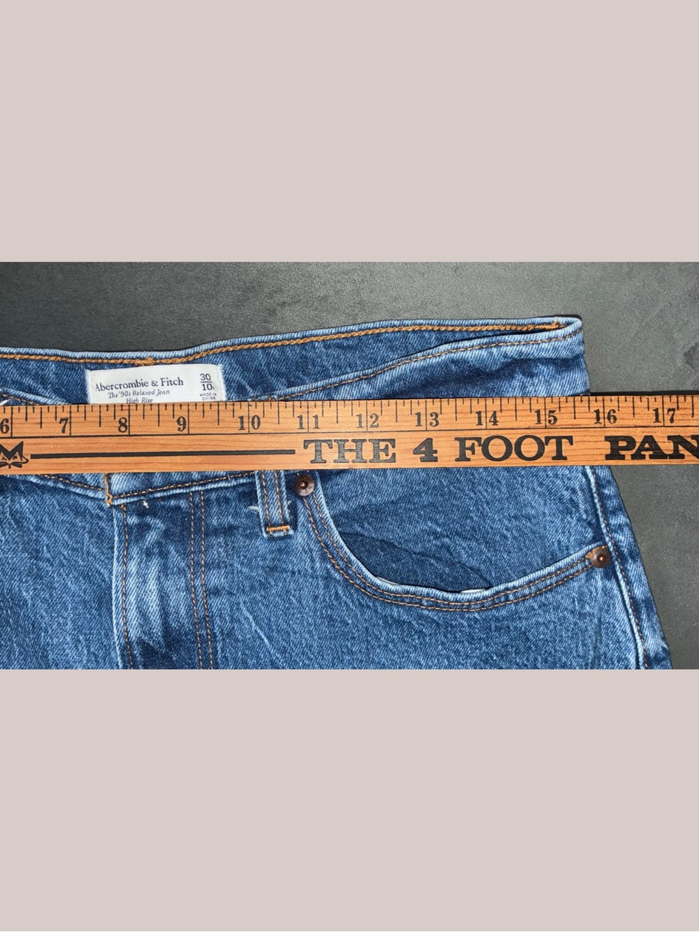 Abercrombie & Fitch 90s relaxed jean high-rise blue 30/10r women’s denim classic - Picture 7 of 16